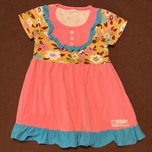 Pink Ruffled Tiered Sundress with Puff Sleeves